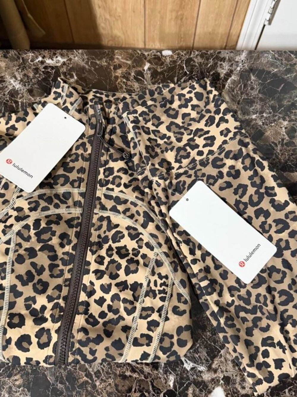 Lululemon Leopard Print Define Jacket and Align Leggings Set - Picture 2 of 5